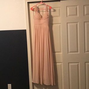 Blush pink floor length Bridesmaid dress